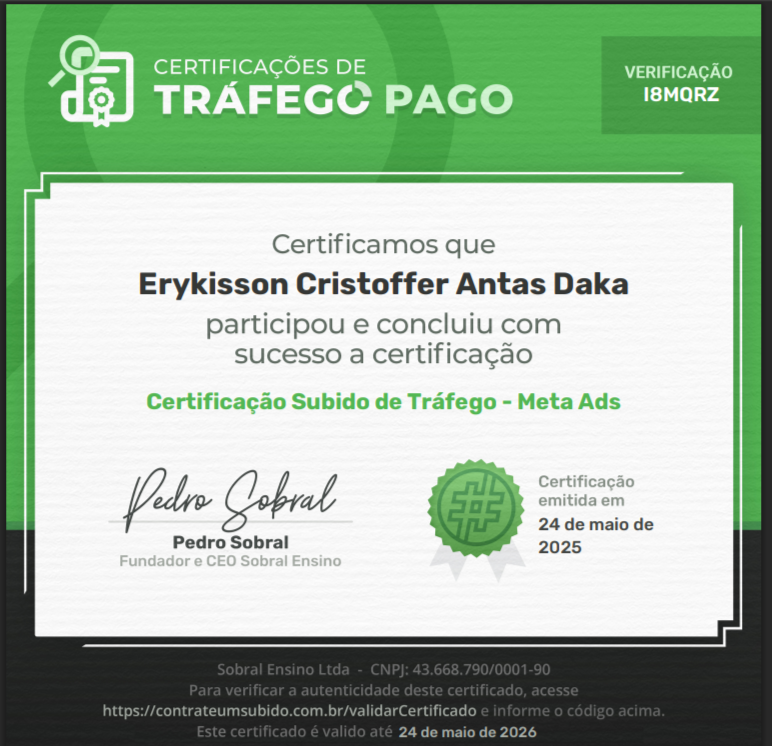 Certificado meta - [contrateumsubido.com.br]